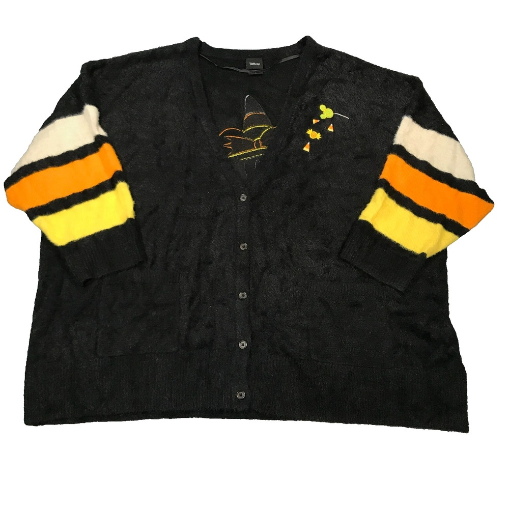 Torrid Disney Womens 6 6X Cardigan Minnie Mouse Candy Corn Witch Halloween Black